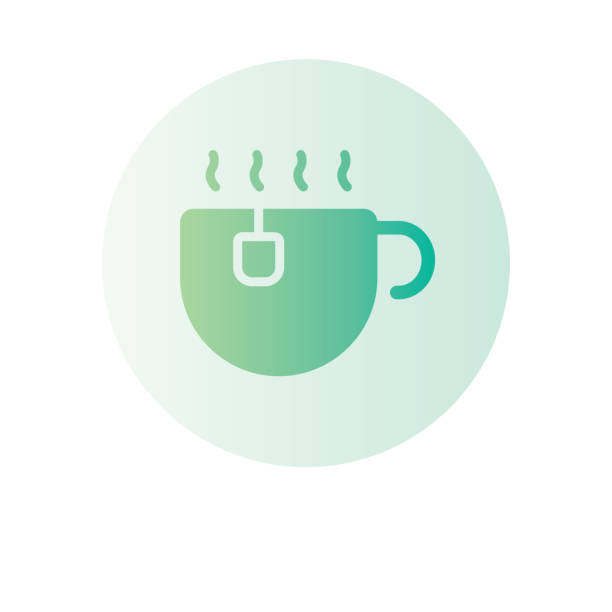 hot tea gradient icon isolated on white background