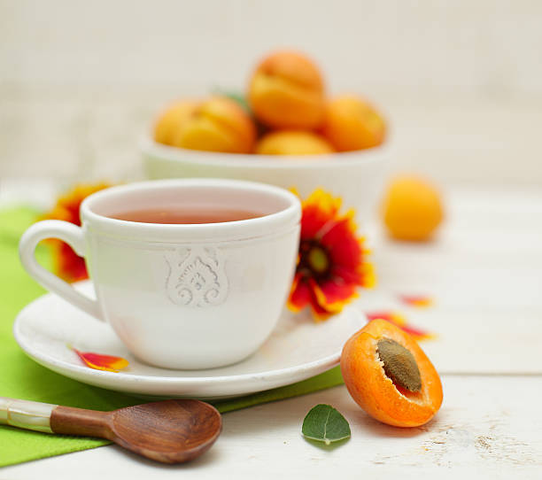 Morning tea on background (shallow depth of field)
